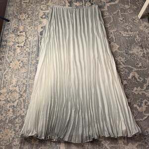 Vintage Chico's Pleated Maxi Skirt Sage Green Woodland Fairy